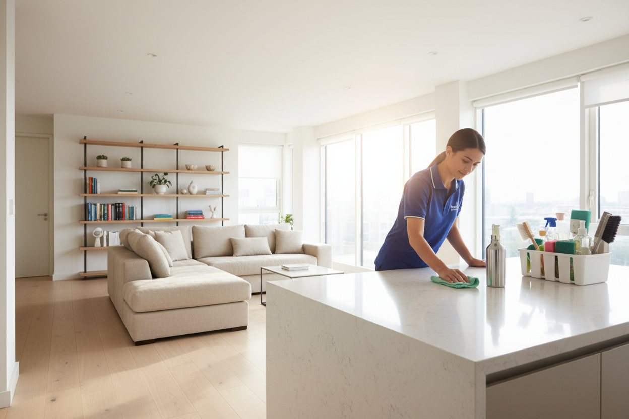 pero con una persona limpiando la casa